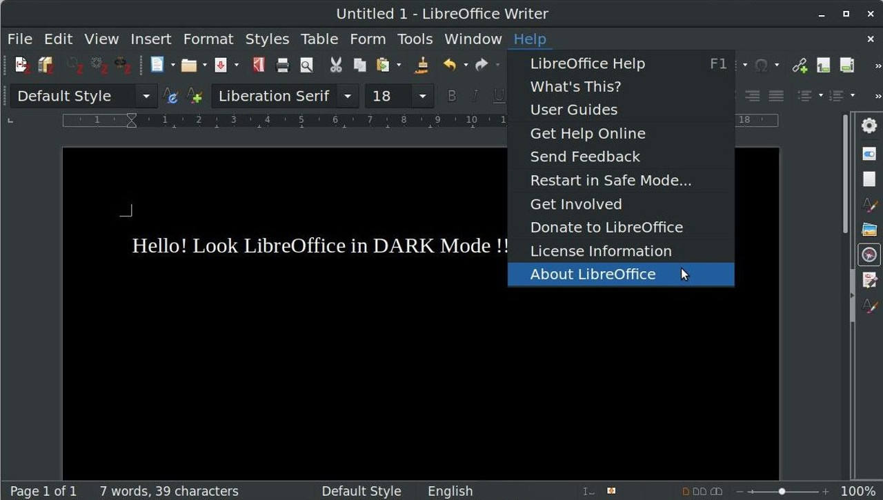 Dark Mode LibreOffice: ecco come passare alla modalità completamente scura